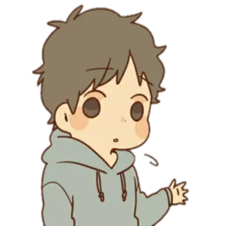 🙋‍♂️ Anime, Ragazzo, Cartone animato, Carino, Sticker, Kawaii telegram sticker