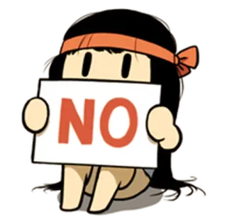 👎 NO cartoon, no, protest, negative, girl, denial telegram sticker