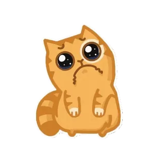 😭 gatto, carino, triste, arancione, gattino, animale domestico telegram sticker