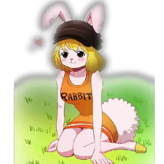 ☺️ RABBIT anime, coelho, desenho animado, orelhas, menina telegram sticker