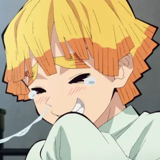 🗡 Zenitsu Agatsuma Demon Slayer Anime, Pleurs, Zenitsu, Demon Slayer, Personnage whatsapp sticker