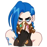 π· Jinx Arcane Arcane, Jinx, League of Legends, Maschera antigas, Capelli blu telegram sticker