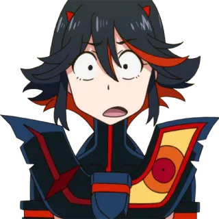 😦 Ryuko Matoi Kill la Kill Anime, Personaggio, Kill la Kill, Ryuko Matoi, scioccato/a, sorpreso/a whatsapp sticker