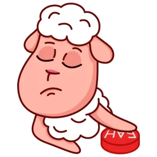 😒 НУ НАХ Schaf, Knopf, Cartoon, Tier, Meme whatsapp sticker