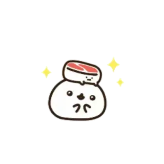 🍥 naklejka, kawaii, sushi, urocze, kreskówka, jedzenie telegram sticker