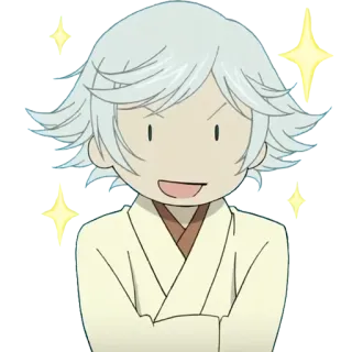 ✨ anime, personaggio, sorridente, scintillio telegram sticker