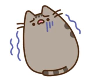 😰 Pusheen cat, sad, crying, cartoon, cute, sticker, emoticon whatsapp sticker