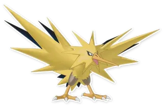 ⚡️ Zapdos Pokemon pokemon, zapdos, oiseau, jaune, électrique, légendaire telegram sticker