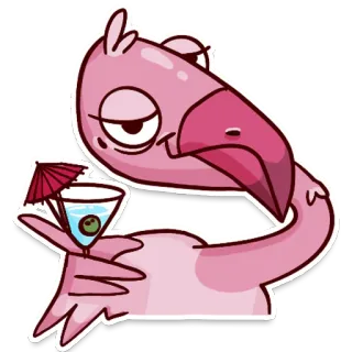 🦩 flamingo, cocktail, festa, tropical, bebida, pássaro, diversão telegram sticker