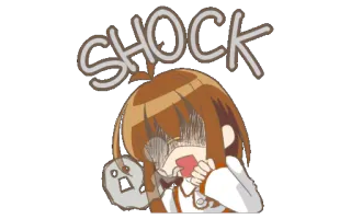 😱 SHOCK choqué, animé, dessin animé, émotion, surprise, mignon telegram sticker