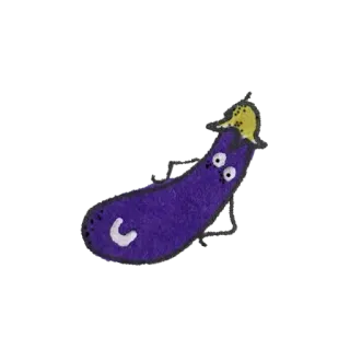 🍆 Баклажан, Овощ, Еда, Мультфильм, Фиолетовый, Глаза telegram sticker