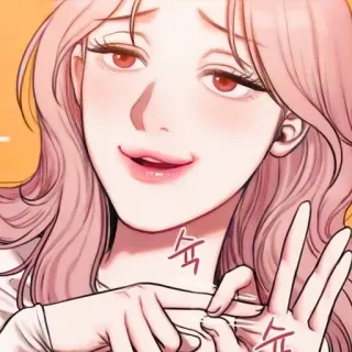 🥀 숷 mujer, anime, pelo rosa, asiática, linda telegram sticker
