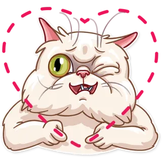 ❤️ gato, guiño, pegatina, dibujo animado, lindo, animal, divertido telegram sticker
