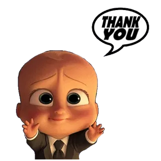 😀 The Boss Baby THANK YOU Bebé Jefazo, Gracias, Dibujos animados, Bebé telegram sticker