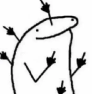 ❕ dedo corazón, ofensivo, gesto, garabato, dibujo animado whatsapp sticker
