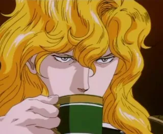 😤 anime, manga, drinking, long hair, blonde, animation, cartoon telegram sticker