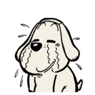 😭 perro, triste, llorando, lágrimas, dibujo animado telegram sticker
