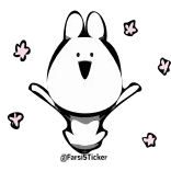 😃 dễ thương, thỏ, động vật, nhãn dán, hình minh họa, hoa telegram sticker