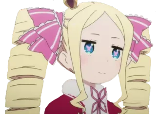 🙂 Beatrice Re:Zero аниме, девушка, самодовольный, милый, блондинка telegram sticker