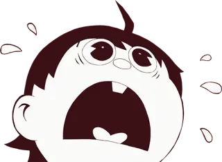😱 dibujo animado, llorando, triste, lágrimas, niño, angustiado telegram sticker