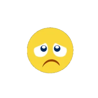 😞 emoji, triste, cara, amarillo whatsapp sticker