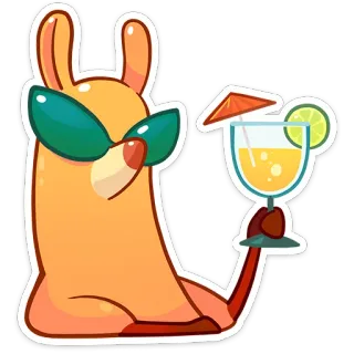 😎 лама, коктейль, солнцезащитные очки, мультфильм, лето, напиток, отпуск telegram sticker