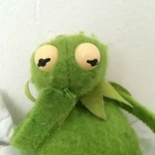 😕 Kermit 科密特蛙, 布偶, 绿色, 木偶, 表情包, 毛绒玩具 telegram sticker