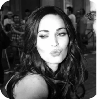 💇 Megan Fox actress, celebrity, woman, portrait, kiss telegram sticker