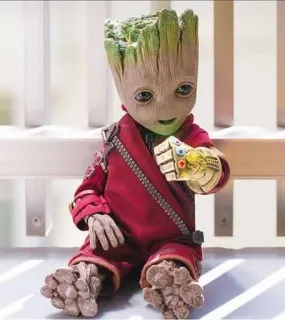 💪 Groot Guardians of the Galaxy グルート, マーベル, ガーディアンズ・オブ・ギャラクシー, インフィニティ・ガントレット, スーパーヒーロー, コミック, ベビーグルート telegram sticker