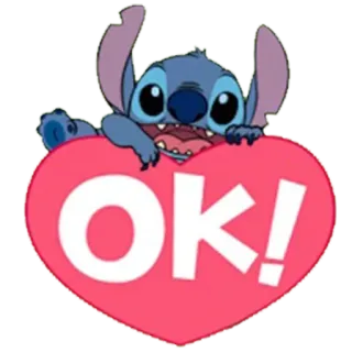 👍 Stitch OK! disney, stitch, okay, herz, süß telegram sticker