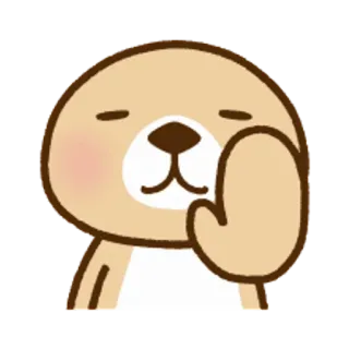 🐧 犬, かわいい, 漫画, 動物, 停止, 禁止, 手, イラスト telegram sticker