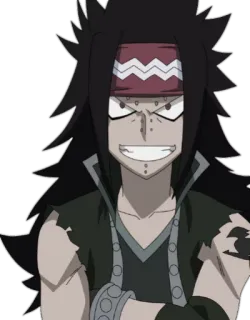 😬 Gajeel Redfox Fairy Tail アニメ, フェアリーテイル, ガジル・レッドフォックス, キャラクター, アニメーション whatsapp sticker