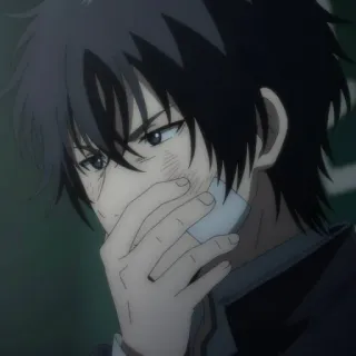 ♠️ anime, sad, injured, bandaged, male telegram sticker