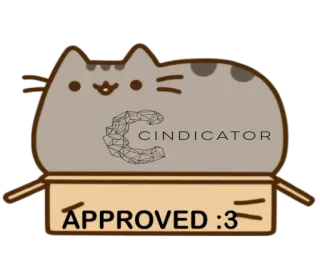 😁 APPROVED :3 gato, caja, aprobado, pegatina, lindo, dibujo animado whatsapp sticker