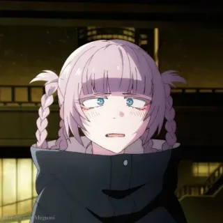 🎆 Anime, Dibujos animados, Mujer, Pelo rosa, Animado telegram sticker