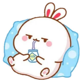 🍼 MILK fofo, coelho, coelho, leite, desenho animado, animal telegram sticker