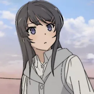 🐰 Mai Sakurajima Rascal Does Not Dream of Bunny Girl Senpai 애니메이션, 소녀, 귀여운, 캐릭터, 청춘 돼지, 사쿠라지마 마이 whatsapp sticker