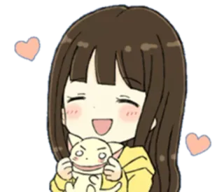 😊 kreskówka, dziewczyna, kot, serce, słodki, anime telegram sticker