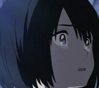 😢 anime, sad, crying, girl, tearful whatsapp sticker