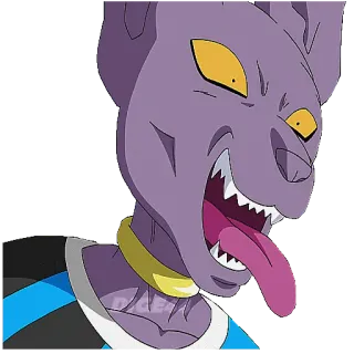 😝 Beerus Dragon Ball 动漫, 猫, 神, 龙珠, 比鲁斯, 紫色 telegram sticker