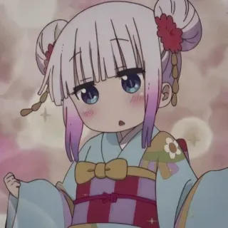 🍬 Kanna Kamui Miss Kobayashi's Dragon Maid 애니메이션, 귀여운, 칸나, 용, 치비, kawaii whatsapp sticker