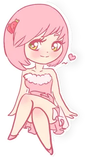 😘 chibi, kawaii, cute, cartoon, pink, girl, anime telegram sticker