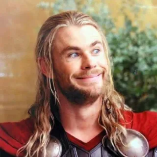 😁 Thor Thor, Marvel, supereroe, Chris Hemsworth, faccia buffa telegram sticker