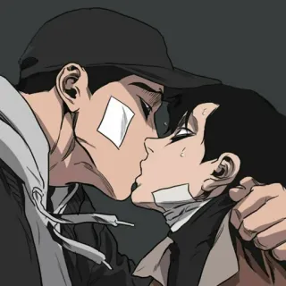 ❤️ 亲吻, 浪漫, 爱, 耽美, LGBT, 网络漫画 telegram sticker