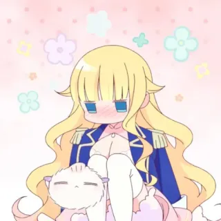 ☁️ Anime, Dibujo animado, Chica, Linda, Gato, Ilustración whatsapp sticker