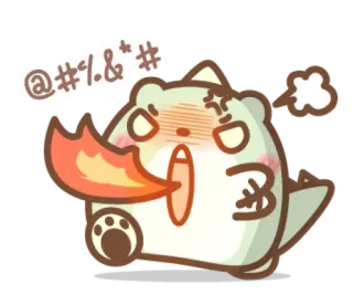 🔥 @#%.&* bravo, desenho animado, fofo, fogo, monstro, censurado telegram sticker