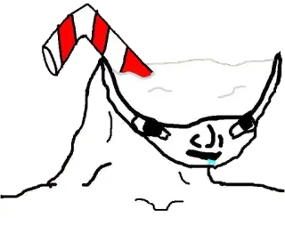 😦 meme, brain, candy cane, wojak, drip, drool telegram sticker