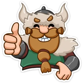 👍 cartoon, viking, character, thumbs up, happy telegram sticker