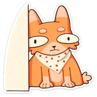 🙁 dog, animal, cartoon, pet, cute, bandana whatsapp sticker