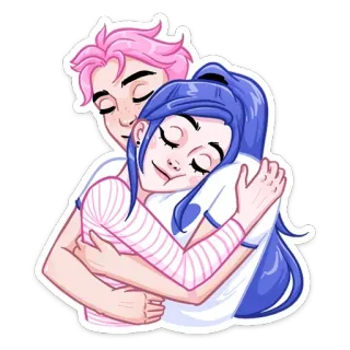 🤗 Umarmung, Paar, Liebe, Romantik, Zuneigung, Freundschaft telegram sticker